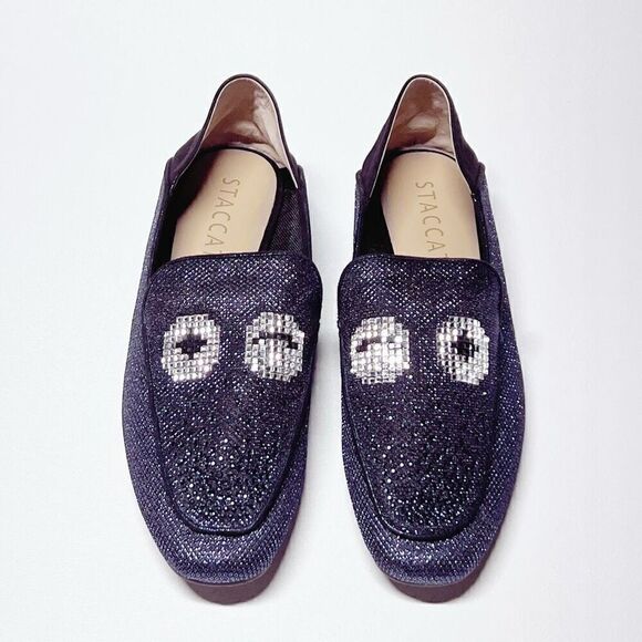 Staccato Big Eyes Wink Loafer / Slides Collections Sparkly Blue Women’s Size 8 - Picture 4 of 13